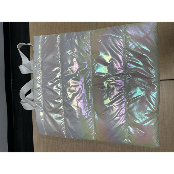Iridescent Puffer Tote Bag White Shimmer Quilted Shoulder Bath‎ And Body Works - Picture 5 of 6